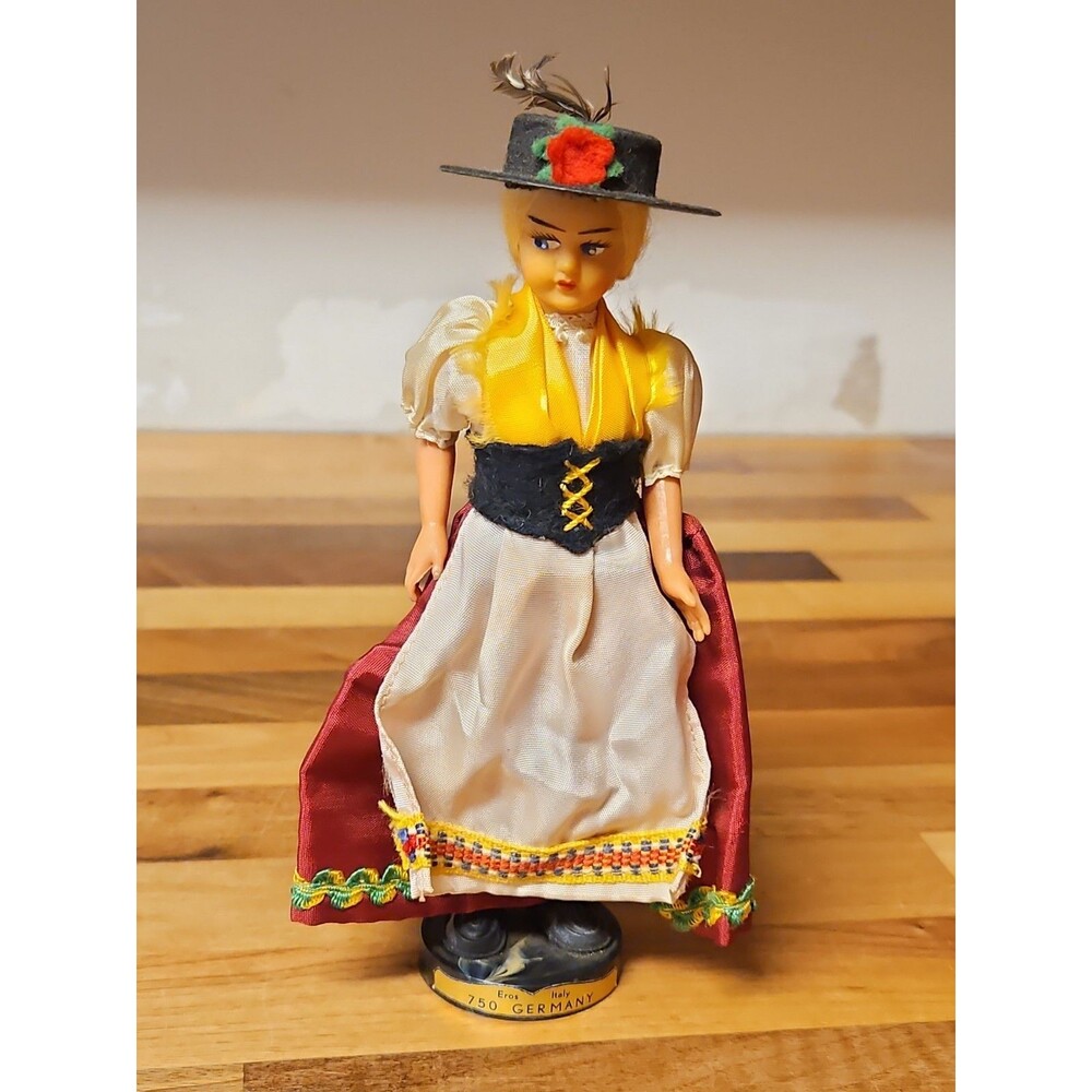 Vintage Eros Doll 750 Germany Traditional Folk Costume Made In Italy Souvenir 7"